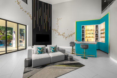Inspiration for a contemporary living room remodel in Las Vegas