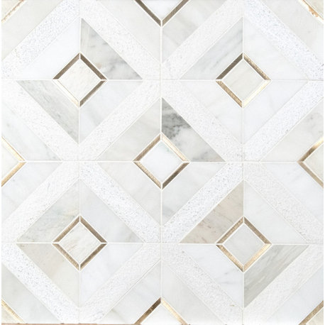 Verona Gold Pattern Stone Metal Mosaic, 10 Sheets