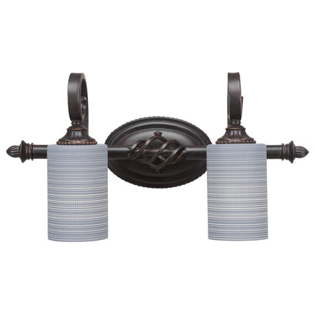 Elegante 2-Light Bath Bar, Gray Matrix
