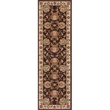 Well Woven Timeless Abbasi Traditional Oriental Brown Area Rug 2'7" x 12' Runner