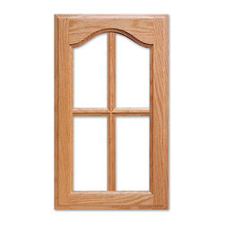 Atlanta with French Lites from CabinetNow.com shown in Red Oak - Kitchen Cabinetry