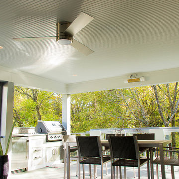Contemporary Outdoor Room and Fire Pit Area