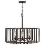 Hinkley - Hinkley 29505BGR-LV Reid - 6 Light Outdoor Large Chandelier onalyl - F&B Mounting: Install Slope Ceiling -Reid 6 Light Outdoor Brushed Graphite Cle *UL: Suitable for wet locations Energy Star Qualified: n/a ADA Certified: n/a  *Number of Lights: 6-*Wattage:60w Incandescent bulb(s) *Bulb Included:No *Bulb Type:Incandescent *Finish Type:Brushed Graphite
