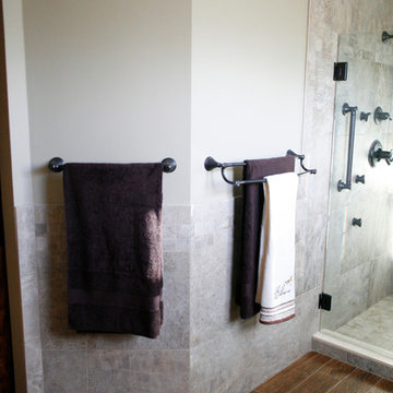 Spacious Master Bath with Sliding Barn Door in Troy