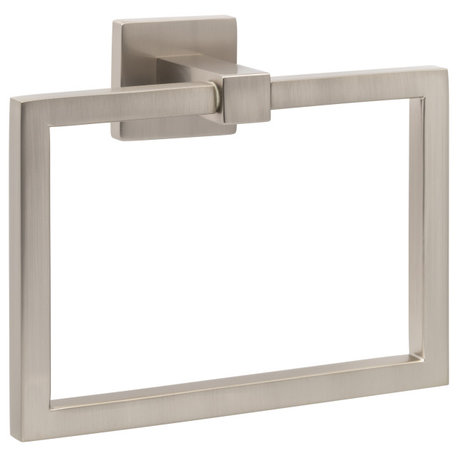 Vlora Bath Series, Towel Ring, Satin Nickel