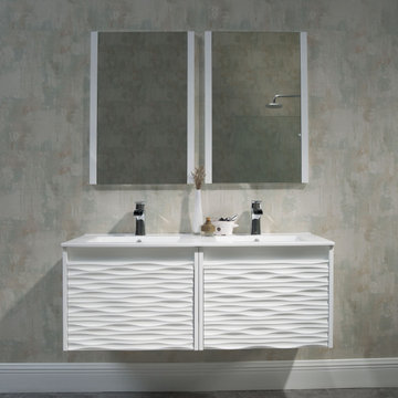 Glossy White Double Luxury Vanity Set
