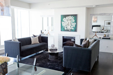 Example of a trendy living room design in Vancouver