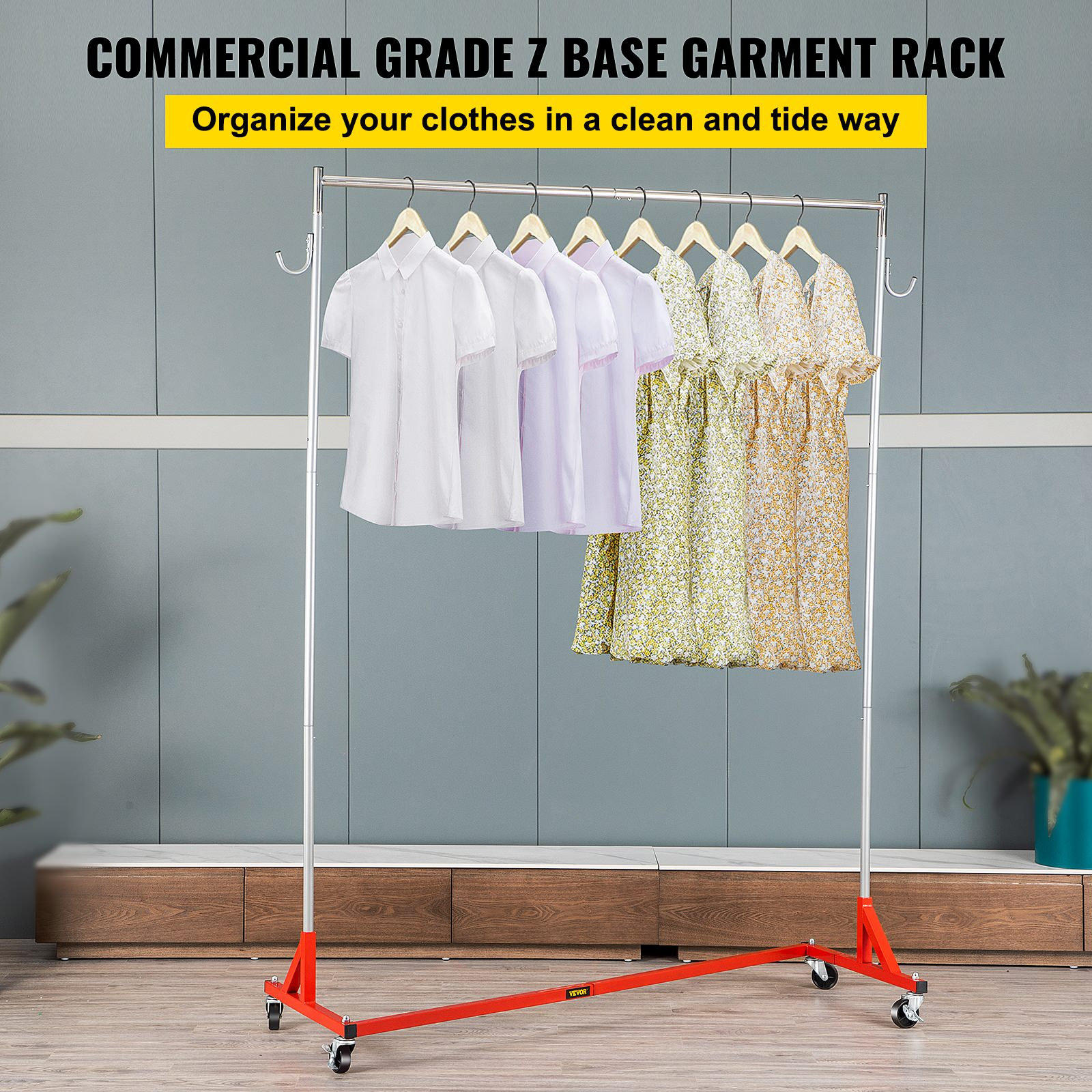 Z Rack Adjustable Height Rolling Garment Rack, 23.62x62.99x70.87 in ...