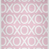 60 x 80 in Hugs and Kisses Valentine's Throw Blanket, Light Pink
