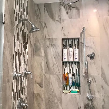 White Contemporary Bathroom Remodel