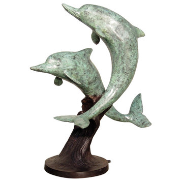 Swimming Dolphins Bronze Fountain Sculpture