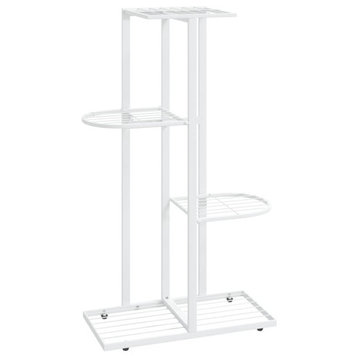 vidaXL Plant Stand Plant Rack Plant Shelves for Indoor and Outdoor White Metal