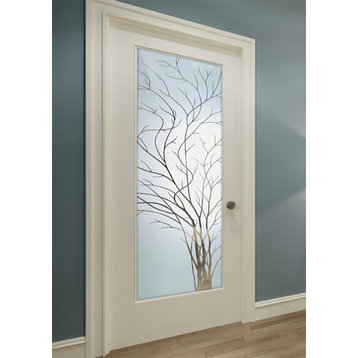 Interior Prehung Door or Interior Slab Door - Wispy Tree - Primed - 28" x...