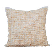 Ivory Decorative Euro shams 26"x26" Silk, I Love Mother Of Pearls