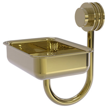 Venus Wall Mount Soap Dish With Dotted Accents, Unlacquered Brass