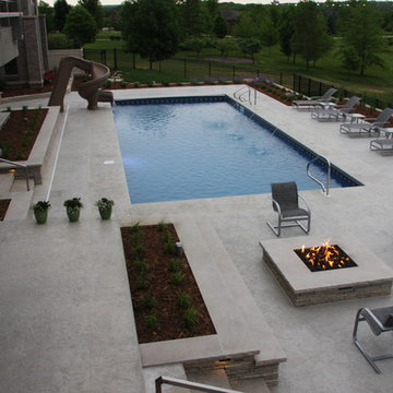 Timeless Pool with Firepit Feature
