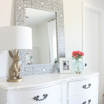 DIY Bone Inlay Stenciled Mirror