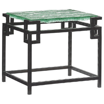 Hermes Reef Glass Top End Table
