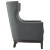 Steve Silver Roswell Gray Linen Accent Chair with Nailhead Trim