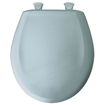 Round Plastic Toilet Seat With Whisper Close, Heron Blue