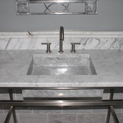 White Carrara Consoles - Bathroom Sinks