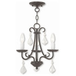 Livex Lighting - Livex Lighting 40873-92 Daphne - Three Light Mini Chandelier - Teardrop crystals add beauty and sophistication toDaphne Three Light M English Bronze Clear *UL Approved: YES Energy Star Qualified: n/a ADA Certified: n/a  *Number of Lights: Lamp: 3-*Wattage:60w Candelabra Base bulb(s) *Bulb Included:No *Bulb Type:Candelabra Base *Finish Type:English Bronze