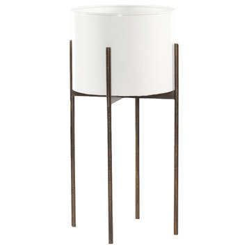 JED Tall Planter in White High Gloss