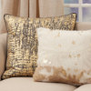 Foil Print Faux Cow Hide Poly-Filled Throw Pillow