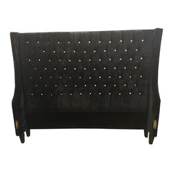 Marilyn Headboard in Nero Velvet - Beds