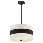 Crystorama - Libby Langdon for Crystorama Grayson 3 Light Dark Bronze Chandelier - Libby Langdon has given the classic pendant light a modern update with a ribbon of steel that lends the Grayson Collection a fashionable mid-century appeal. Versatile enough to fit into any interior, this fixture produces a soft diffused light that adds warmth to any space. A great look for any decor, this light looks great in the dining room, kitchen, bedroom or grand living room.