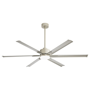 72"6-Blade LED Standard Ceiling Fan with Remote Control and Light Kit Included, Gold