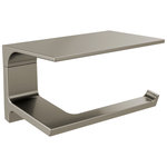 Delta - Delta Pivotal Tissue Holder With Shelf, Stainless, 79956-SS - The confident slant of the Pivotal Bath Collection makes it a striking addition to a bathroom's contemporary geometry for a look that makes a statement. Complete the look of your bath with this Pivotal Tissue Holder with Shelf. Delta makes installation a breeze for the weekend DIYer by including all mounting hardware and easy-to-understand installation instructions.  Brilliance finishes are durable, long-lasting and guaranteed not to corrode, tarnish or discolor. This Brilliance Stainless finish has subtle, warm undertones which make it an excellent match with nickel or stainless steel and is extremely versatile, complementing nearly any look, be it traditional, transitional or contemporary.You can install with confidence, knowing that Delta backs its bath hardware with a Lifetime Limited Warranty.