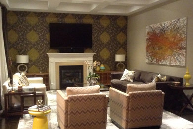 Family room - mid-sized transitional open concept family room idea in Toronto