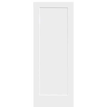 1-Panel Kimberly Bay Door, Interior Slab Shaker, White, 1.375"x24"x80"
