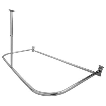 Utopia Alley Rustproof Aluminum D-shape Shower Rod 60inch by 25inch, Chrome