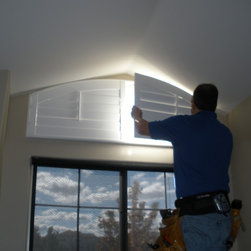 Arch Shaped PolyCore Shutter install - Interior Shutters