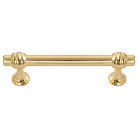 Utopia Alley Zinc Cabinet Knob & Handle,  Polished Gold Drawer Knob & Handle, 3.75", 1 Pack