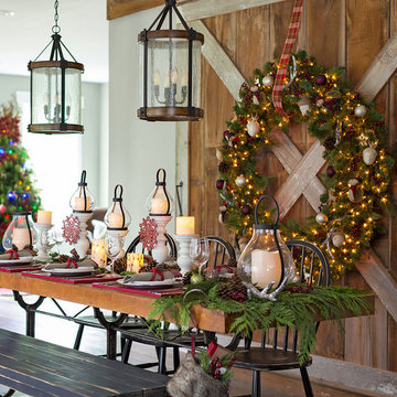 Natural Christmas Dining Room
