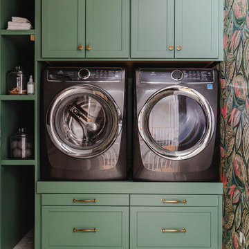 Moody Bathroom and Fun Laundry Room