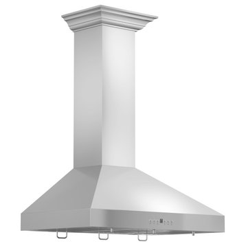 ZLINE Stainless Steel Wall Range Hood With Crown Molding (KL3CRN), 30"
