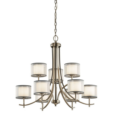 Kichler Lighting 43150AP Tallie - 9 light 2-Tier Chandelier - 28.5 inches tall b