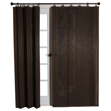 Versailles Bamboo Wood Curtain Ring Top Panel, 40"x84" Espresso