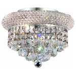 Elegant Lighting - Royal Cut Clear Crystal Primo 3-Light - 1800 Primo Collection Flush Mount D10in H7in Lt:3 Chrome Finish (Royal Cut Crystals).  This classic elegant Empire series is flowing with symmetry creating a dramatic explosion of brilliance.  Primo is a dynamic collection of chandeliers that add decorati