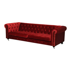 50 Most Por Eclectic Sofas Couches For 2018 Houzz Pangea Home Claire 3 Seater Sofa With Silver Legs Burgundy Sofas
