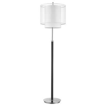 Acclaim Roosevelt Floor Lamp, Espresso/Nickel/Snow Shantung