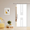Flush barn door with different hardware CNC engraving designs and colors options, 48"x84"