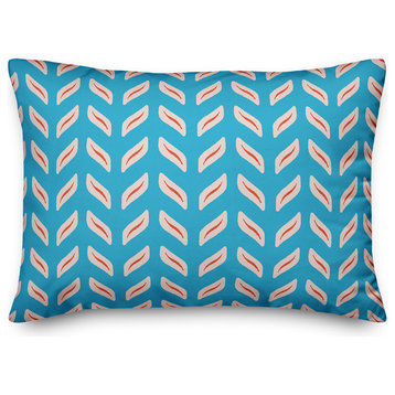 Tire Track Pattern in Blue Throw Pillow