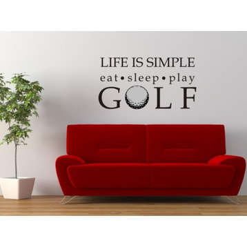 Life Wall Decal is Simple-Golf Wall Decal, 12", Robin Egg