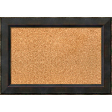 Framed Cork Board, Signore Bronze Wood, 26x18