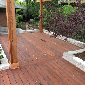 Zen style pergola with Ipe deck in Columbus OH